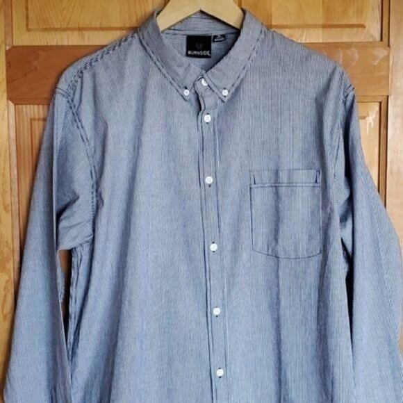 Burnside Blue Casual Button Down Long Sleeve‎ Sz XL Shirt - Picture 2 of 16